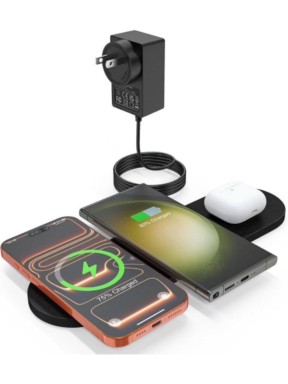 3-in-1 Wireless Charging Pad for iPhone & Samsung Galaxy - Fast, Convenient